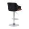 Armen Living Toby Black Faux Leather Adjustable Height Swivel Walnut Wood and Chrome Bar Stool LCTOSWBAWABL - alternate 3